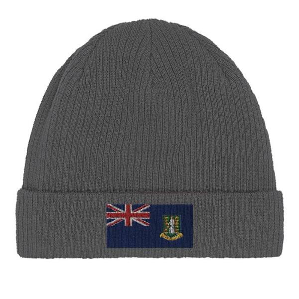 Bonnet Drapeau Brittiska Jungfruöarna i Grått Grå