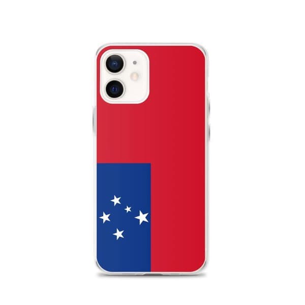 iPhone Cover - PIXELFORMA - iPhone 12 - Samoa Flag - Blød silikone - Letvægtsdesign Flerfärgad
