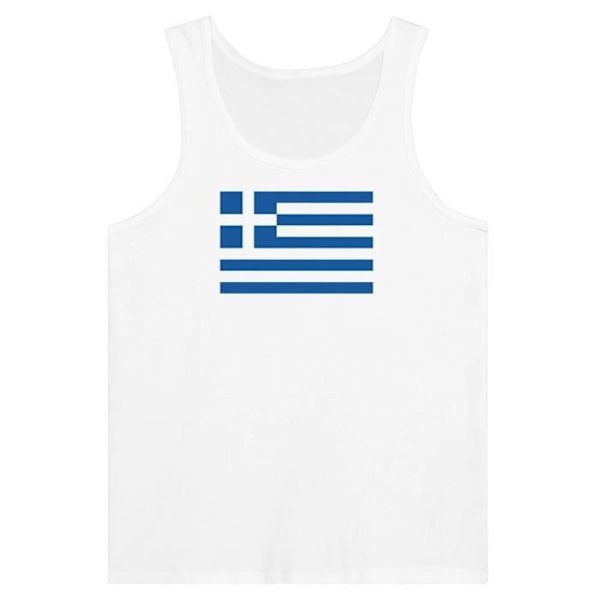 Grækenlands flag tanktop i hvid Vit XS