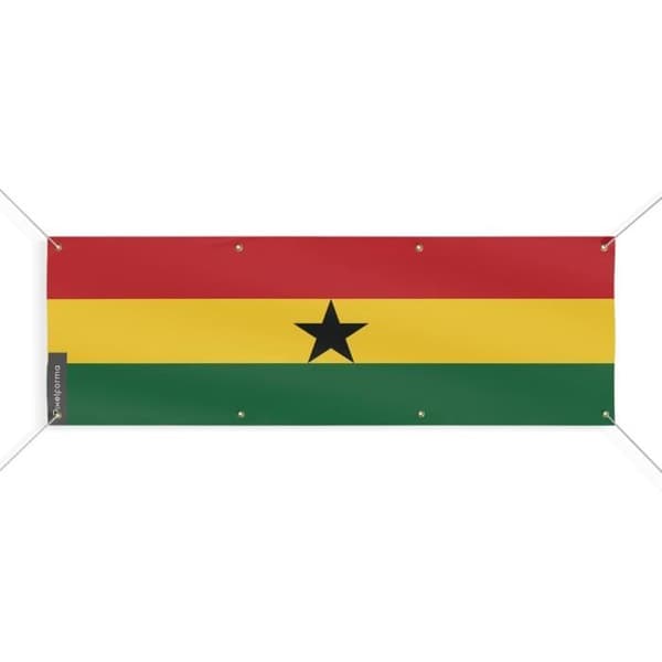 Ghanan lippubanneri 8 silmukkaa 70x210 cm