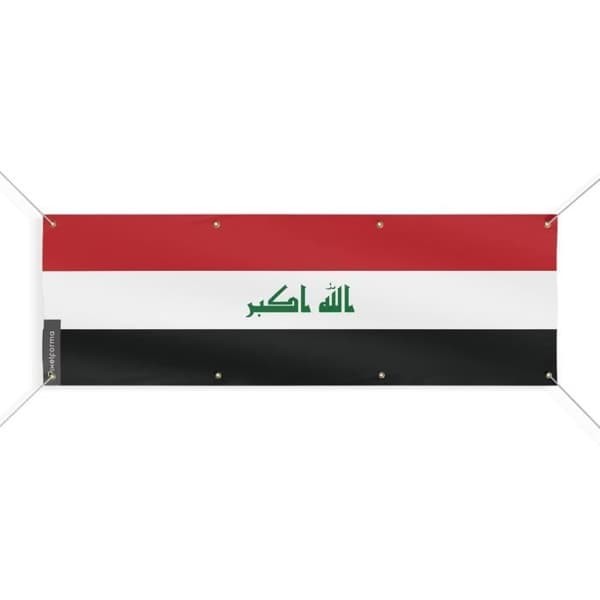 Irakin lippubanneri 8 silmukkaa 200x600 cm