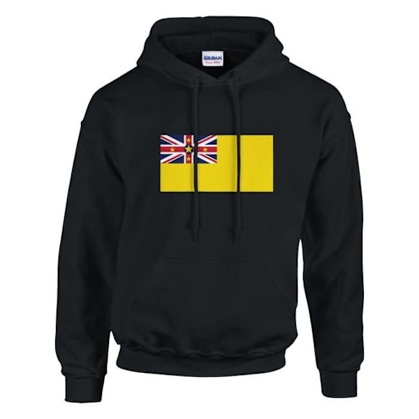 Niue Flag hættetrøje i sort Svart XXXXL