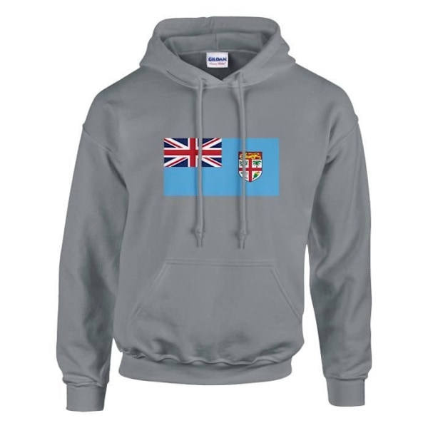 Fiji Flag Hoodie i grått Grå XXXL