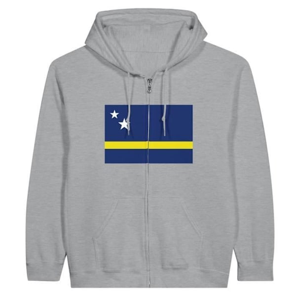 Curacao Flag Zip Hoodie i grått Grå XL