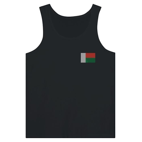 Madagascar Flag Broderi Tank Top i Sort Svart S