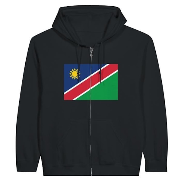 Namibia Flag Hættetrøje med lynlås i sort Svart jag