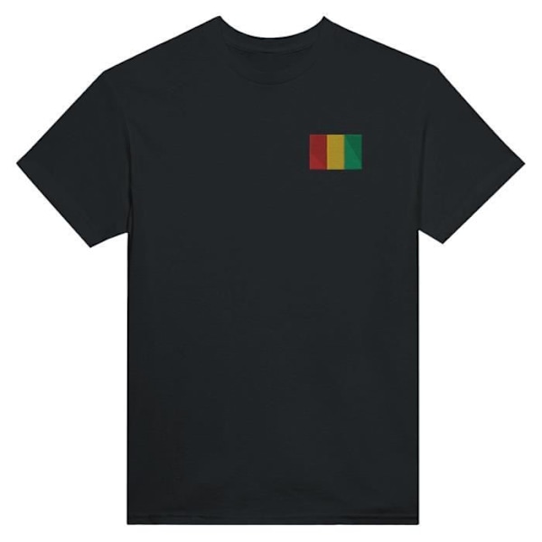 Guinea Flag Broderi T-Shirt i Sort Svart S