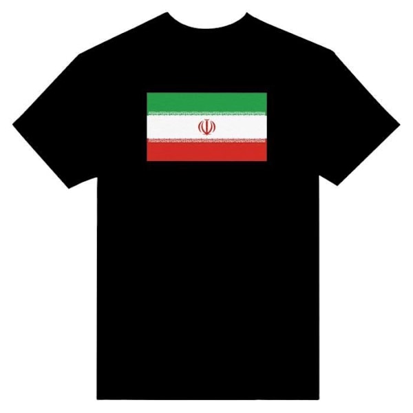 Iran Flag T-shirt i sort farve Svart XXL