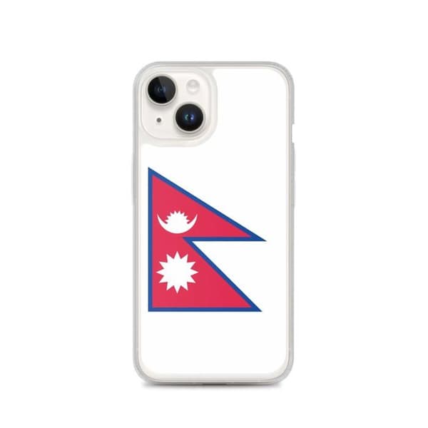 Coque iPhone - PIXELFORMA - iPhone 14 - Drapeau du Nepal - Silicone souple - Protection complète Nepals flagga