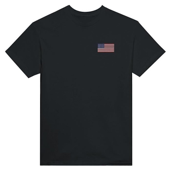 United States Flag Broderi T-Shirt i sort Svart M