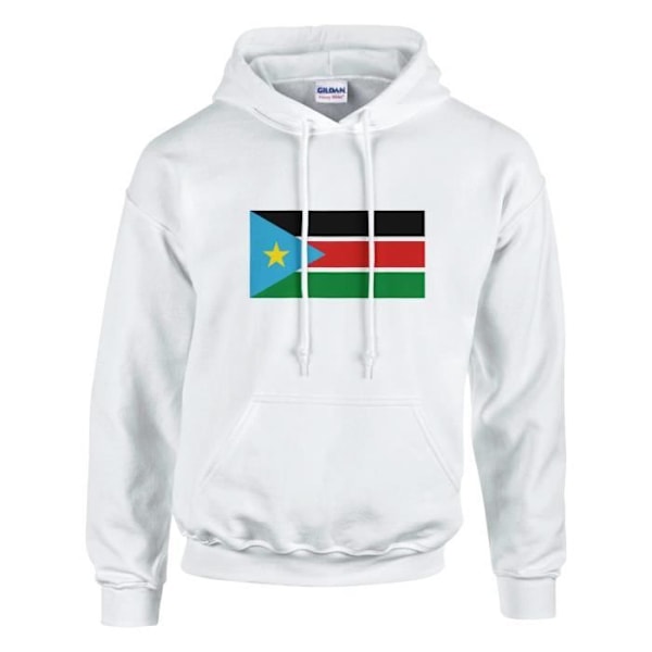 South Sudan Flag hættetrøje i hvid Vit XXXXL