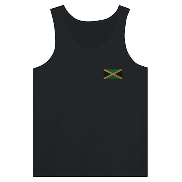 Jamaica Flag Embroidery Tank Top i Sort Svart XS