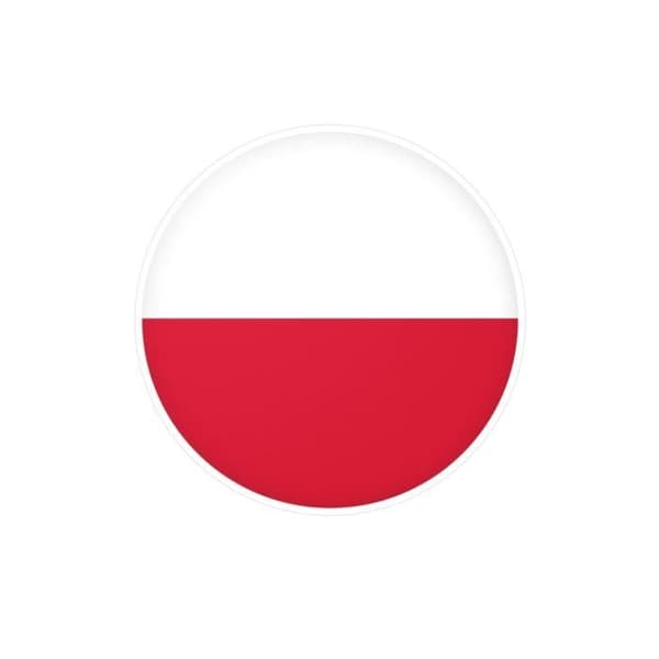 Pyöreä tarra Puolan lippu 10 cm 1000 kappaletta