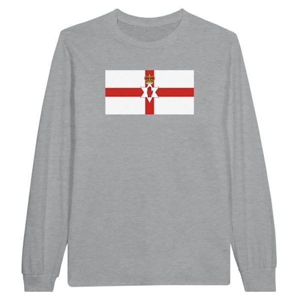 Northern Ireland Flag pitkähihainen t-paita harmaa Grå XXXL