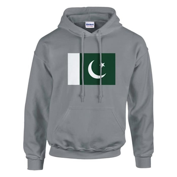 Pakistan Flag hættetrøje i grå Grå jag