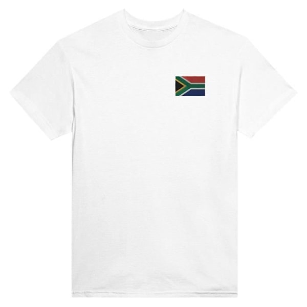 Sydafrika Flag Broderi T-shirt i hvid Vit S