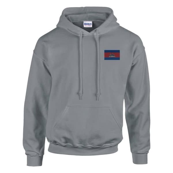 Hættetrøje - PIXELFORMA - Cambodjas flag - Grå - Bomuld og polyester - Justerbar Grå XXL
