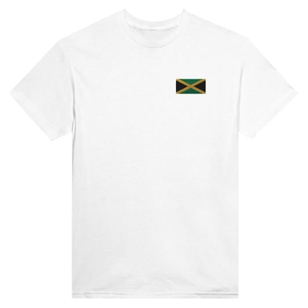 Jamaica Flag Broderi T-Shirt i hvid Vit jag