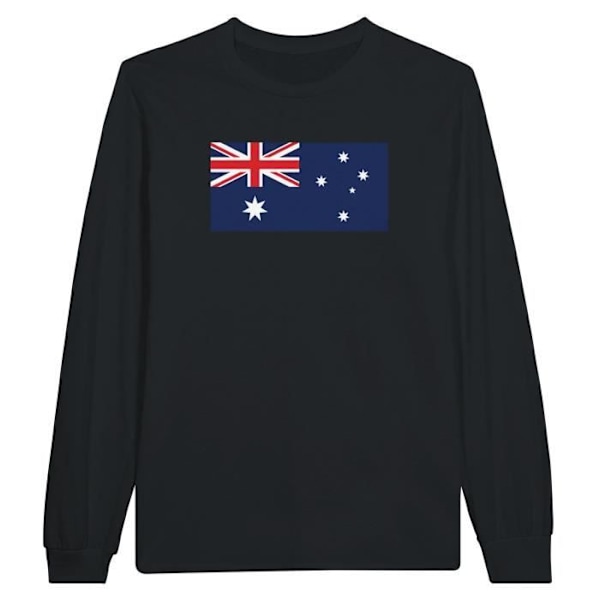 Australian Flag langærmet T-shirt i sort Svart XL