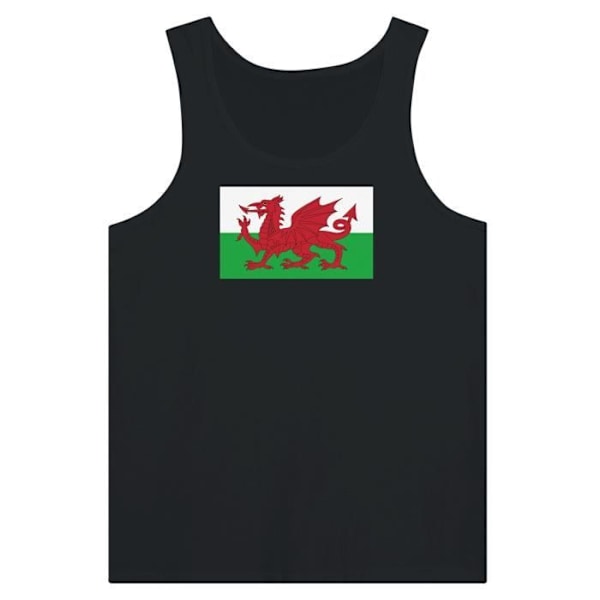 Wales Flag Tank Top i Sort Svart S