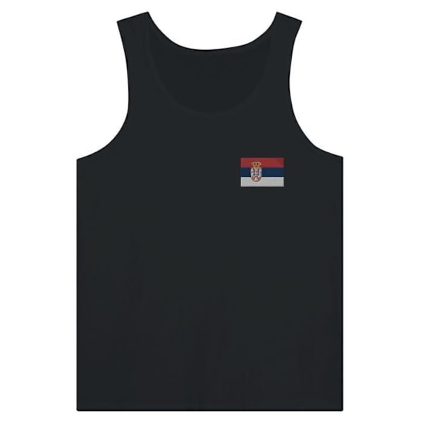 Serbia Flag Embroidery Tank Top i Sort Svart M