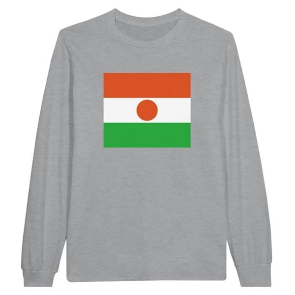 Niger Flag pitkähihainen T-paita harmaa Grå M