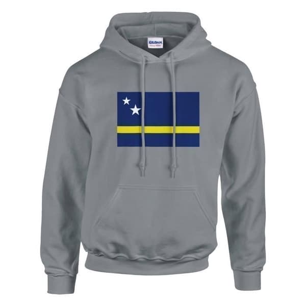 Hættetrøje - PIXELFORMA - Curaçao Flag - Grå - Lange ærmer - Hættekolle Grå jag