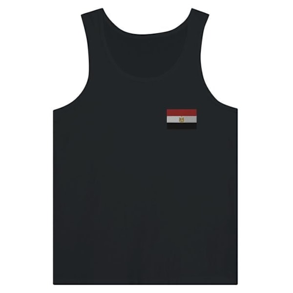 Egypt Flag Embroidery Tank Top i sort Svart jag