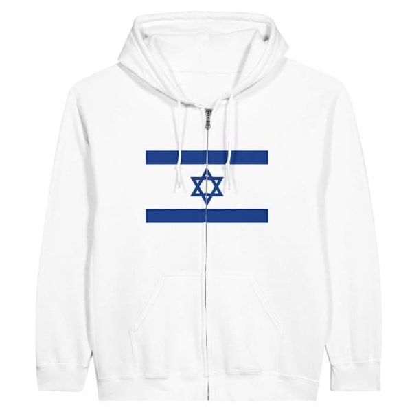 Israel Flag vetoketjuhuppari valkoinen Vit S