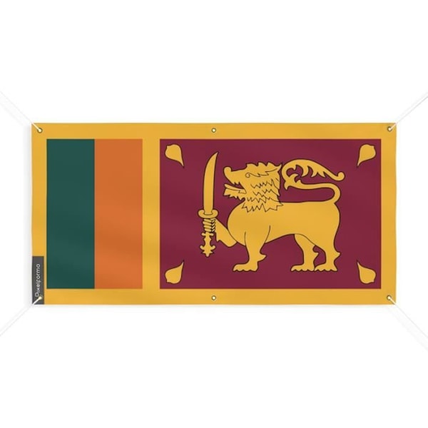 Sri Lanka Flag Banner 6 Øjer 150x300cm i polyester