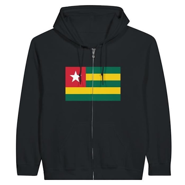 Musta Togo Flag vetoketjuhuppari Svart S