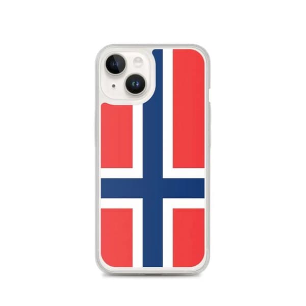Coque iPhone 14 - PIXELFORMA - Norges flagg - Full beskyttelse - Myk silikon - Fleksibel Norges flagga