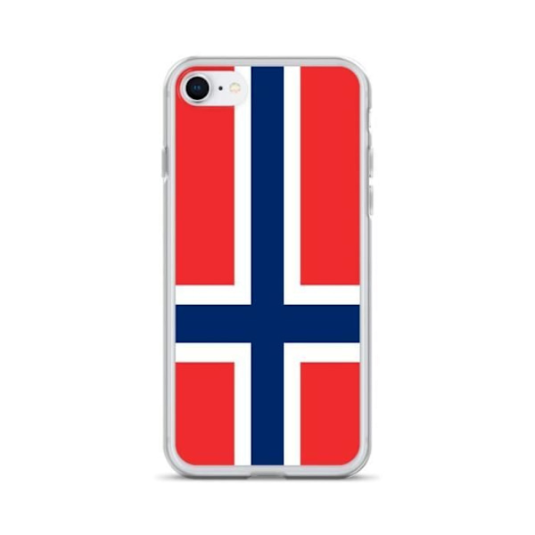 Coque til iPhone - PIXELFORMA - iPhone 7 - Norges flag - Blødt silikone - Let design Röd, vit, blå