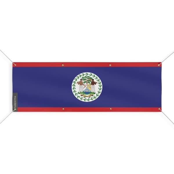 Belize Flag Banner 8 Øjer 190x570 cm