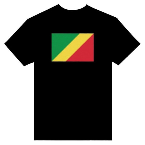 Republiken Kongos flagga T-shirt i svart färg Svart jag