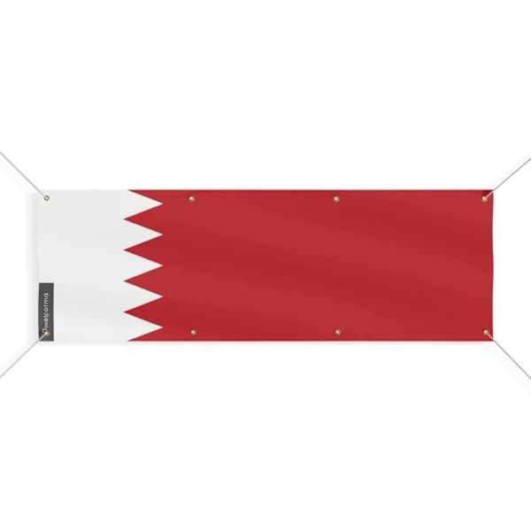 Bahrainin lippubanneri 8 silmukkaa 50x150 cm