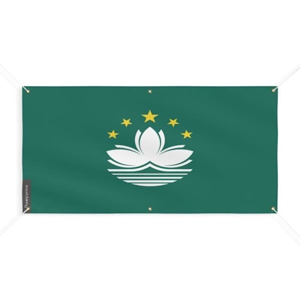 Macau Flag Banner 6 Øjer 110x220cm i polyester