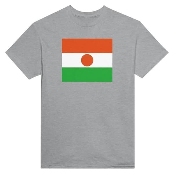 T-shirt - PIXELFORMA - Nigerflag - Grå - 100% bomuld - Korte ærmer Grå M
