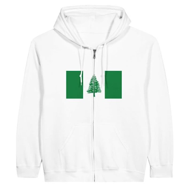 Norfolk Island Flag Hoodie med dragkedja i vit Vit S