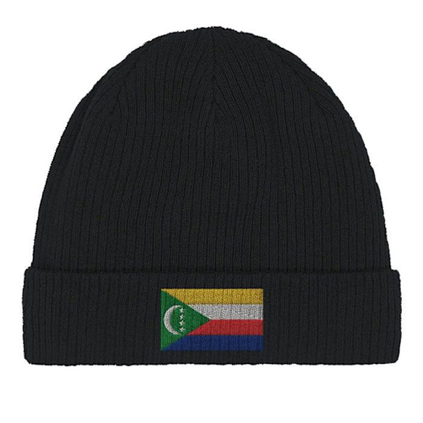 Bonnet Drapeau Comores i Sort Svart