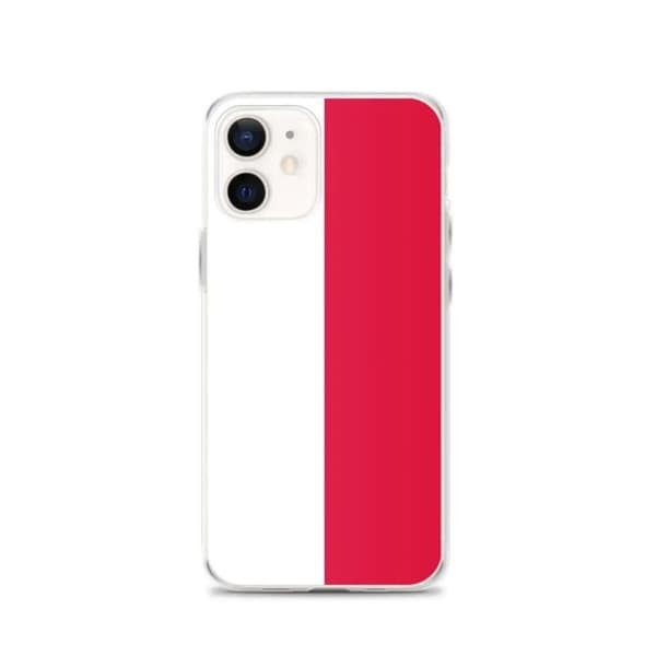 Coque iPhone - PIXELFORMA - iPhone 12 - Polens flag - Blødt silikone - Letvægtsdesign vit röd