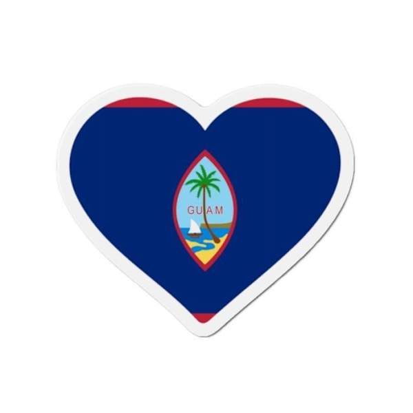 Guam Flag Heart Magnet 50 stycken i 7cm