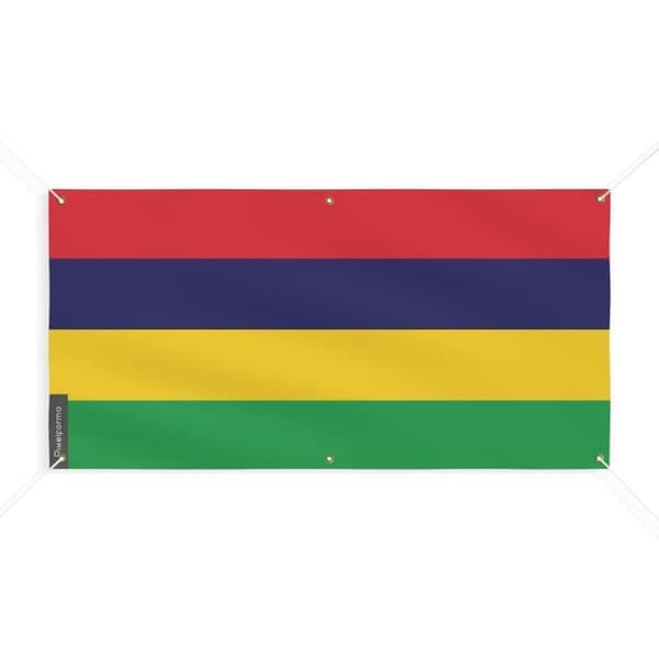 Mauritius flaggbanner 6 öljetter 40x80cm i polyester