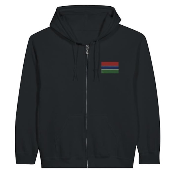 Vetoketjuhuppari Gambia Flag -kirjonta mustana Svart XL