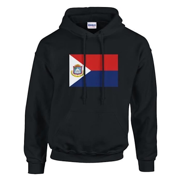 Saint Martin Flag Hoodie i svart Svart jag