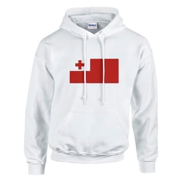Hættetrøje - PIXELFORMA - Tonga Flag - Bomuld-polyester - Øko-venlig - Blød komfort Vit S
