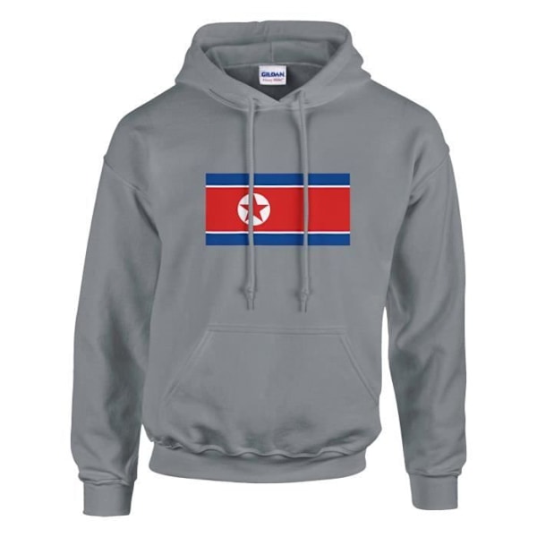 North Korea Flag -huppari harmaalla Grå jag