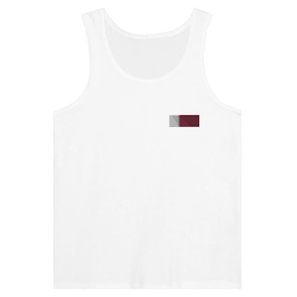 Qatar Flag Embroidery Linne i Vit Vit jag