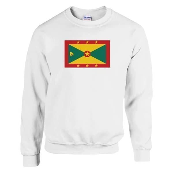 Sweatshirt - PIXELFORMA - Grenada Flag - Hvid - Lange ærmer - Unisex Vit M