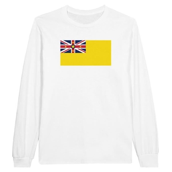 Niue Flag langærmet T-shirt i hvid Vit S